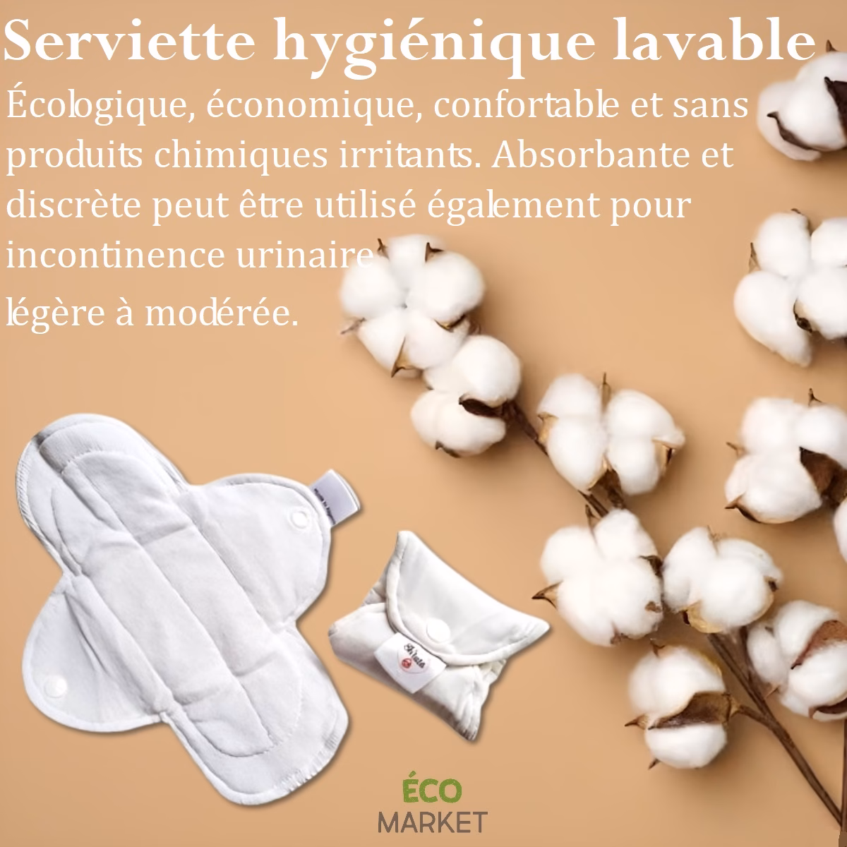 Serviette hygiénique lavable - Lot de 3 Serviette hygiénique lavable - Lot de 3 – Image 2